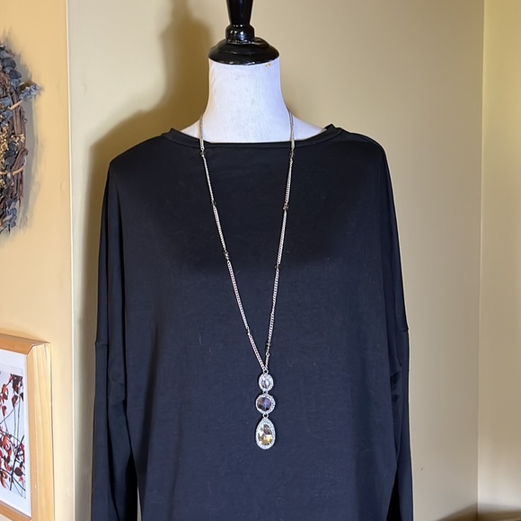 Vintage CHICOs Statement Necklace Vibes Medieval Look Steampunk Crystal Gray NEW - Picture 2 of 16